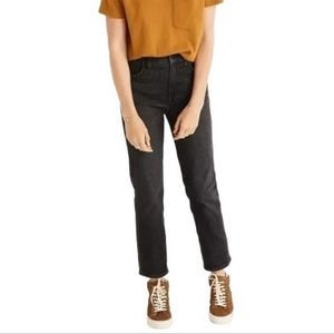 Madewell the perfect vintage crop jean black wash size 24